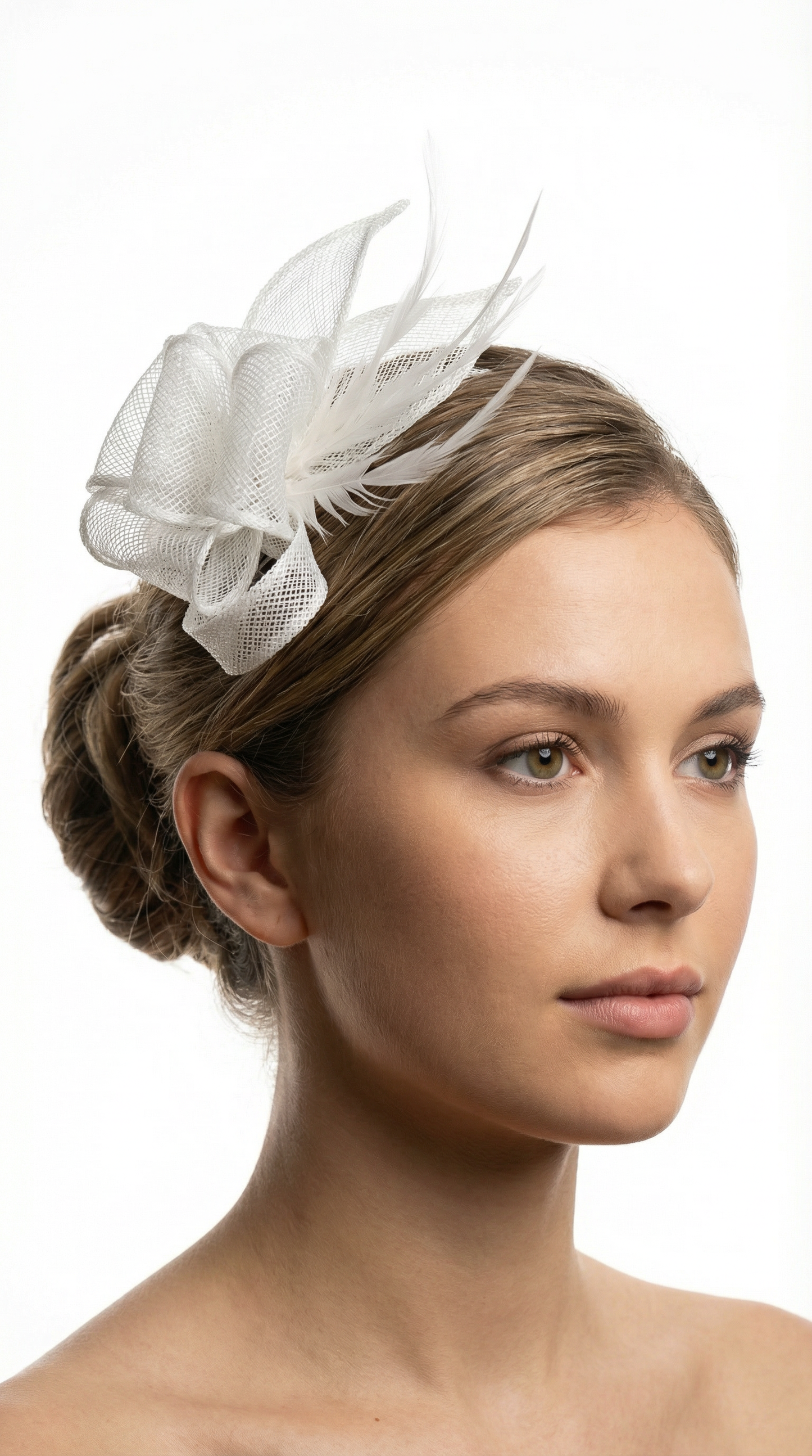 Ladies Tilted Flower Sinamay Fascinator - Elegant Design for Various Occasions, Brooch Pin & Clip Attachment