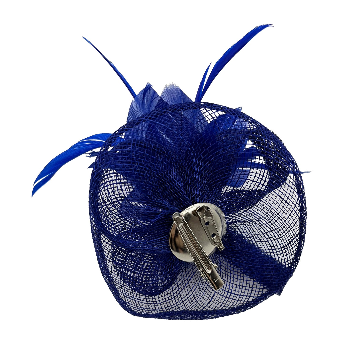 Small Curly Clip-on Sinamay Fascinator with Feather Flower