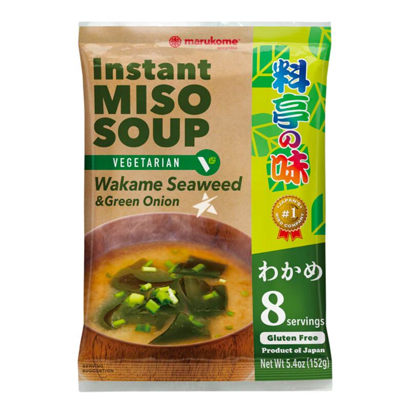 Marukome Instant Miso Soup Wakame Vegetarian (8 Servings)丸米牌料亭即食味噌汤海带素食8人份