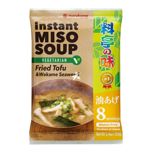 Marukome Instant Miso Soup Fried Tofu Vegetarian (8 Servings)丸米牌料亭即食味噌汤炸豆腐素食 8人份