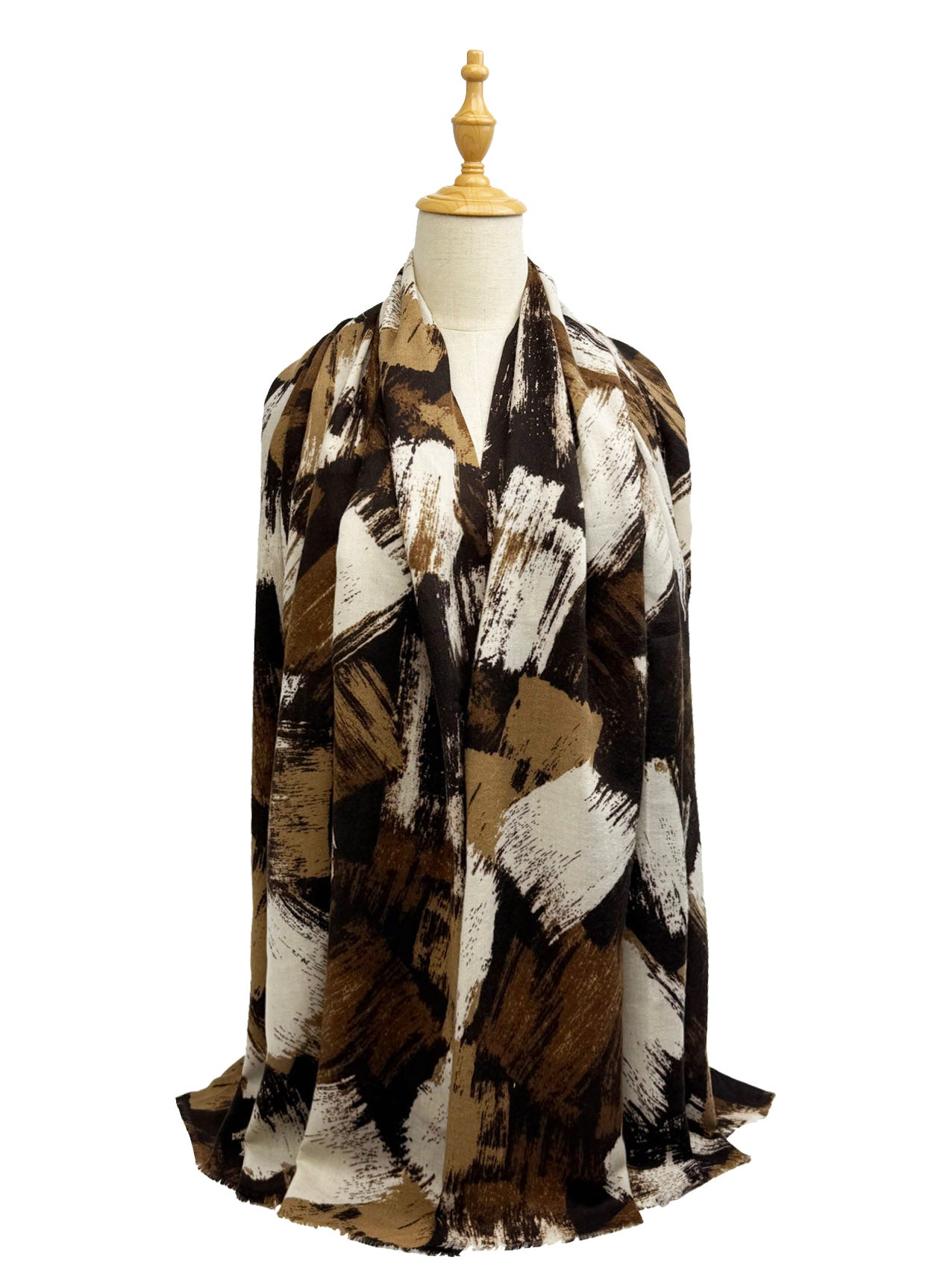 New Coming Winter Fashion Scarf Stylish Black & White Abstract Print Shawl for Women Elegant and Versatile Accessory