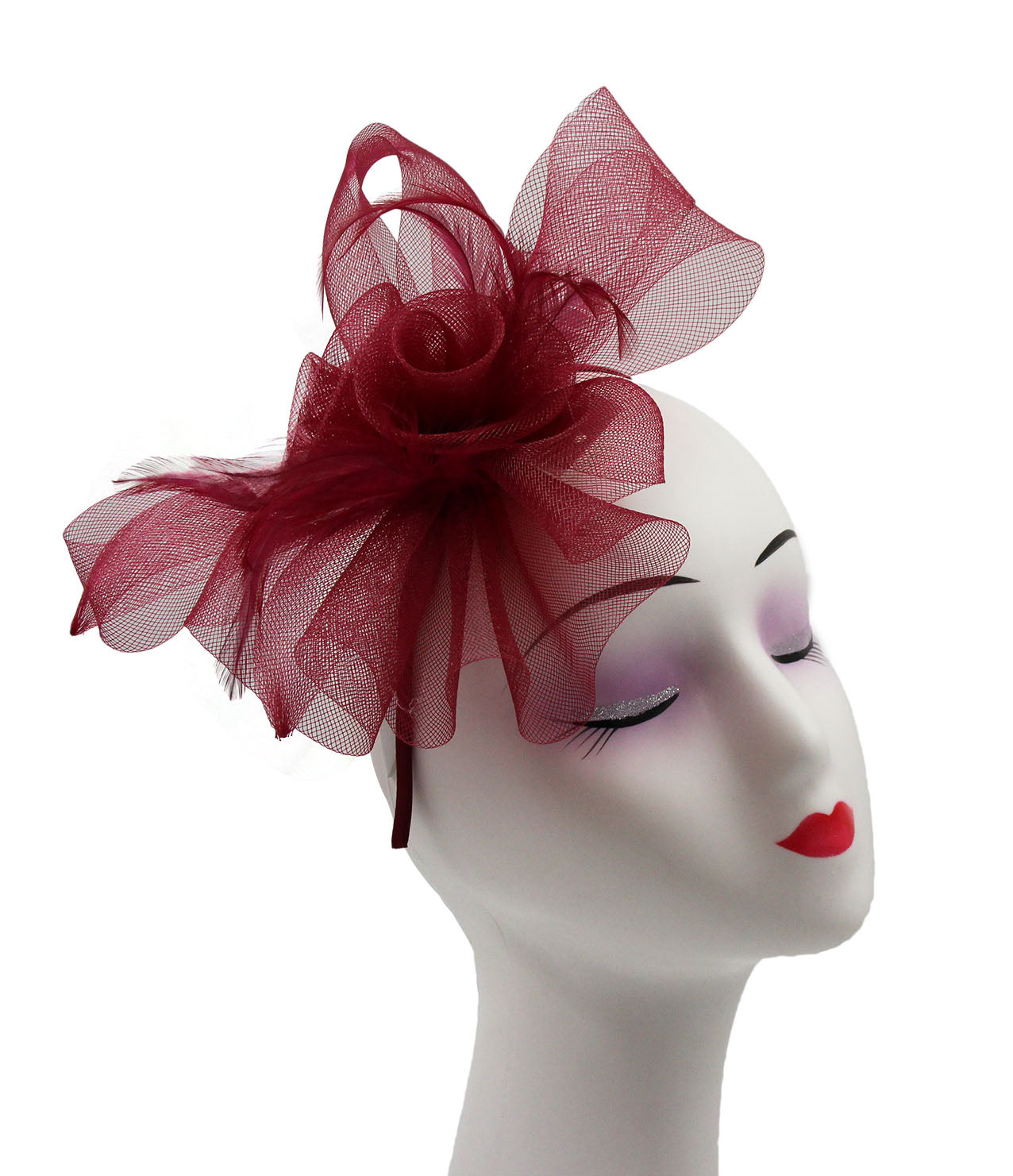 Folded Bow Fascinator with Tipped Feathers
