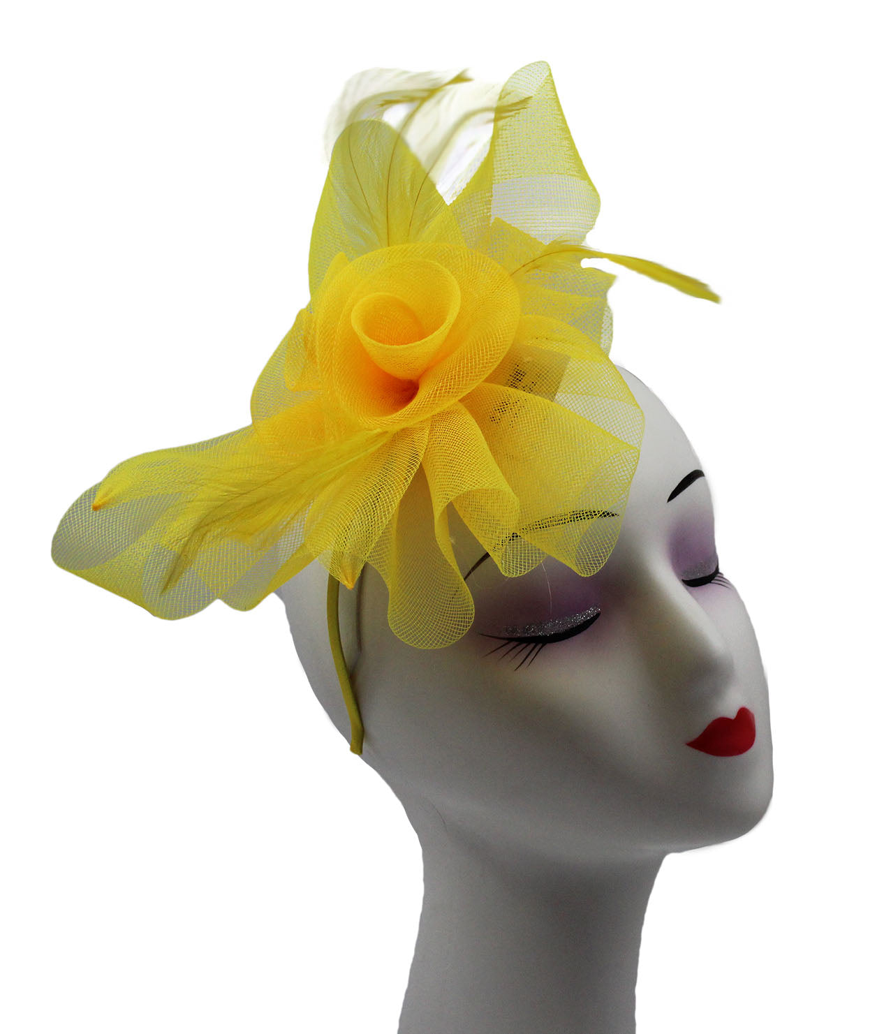 Folded Bow Fascinator with Tipped Feathers