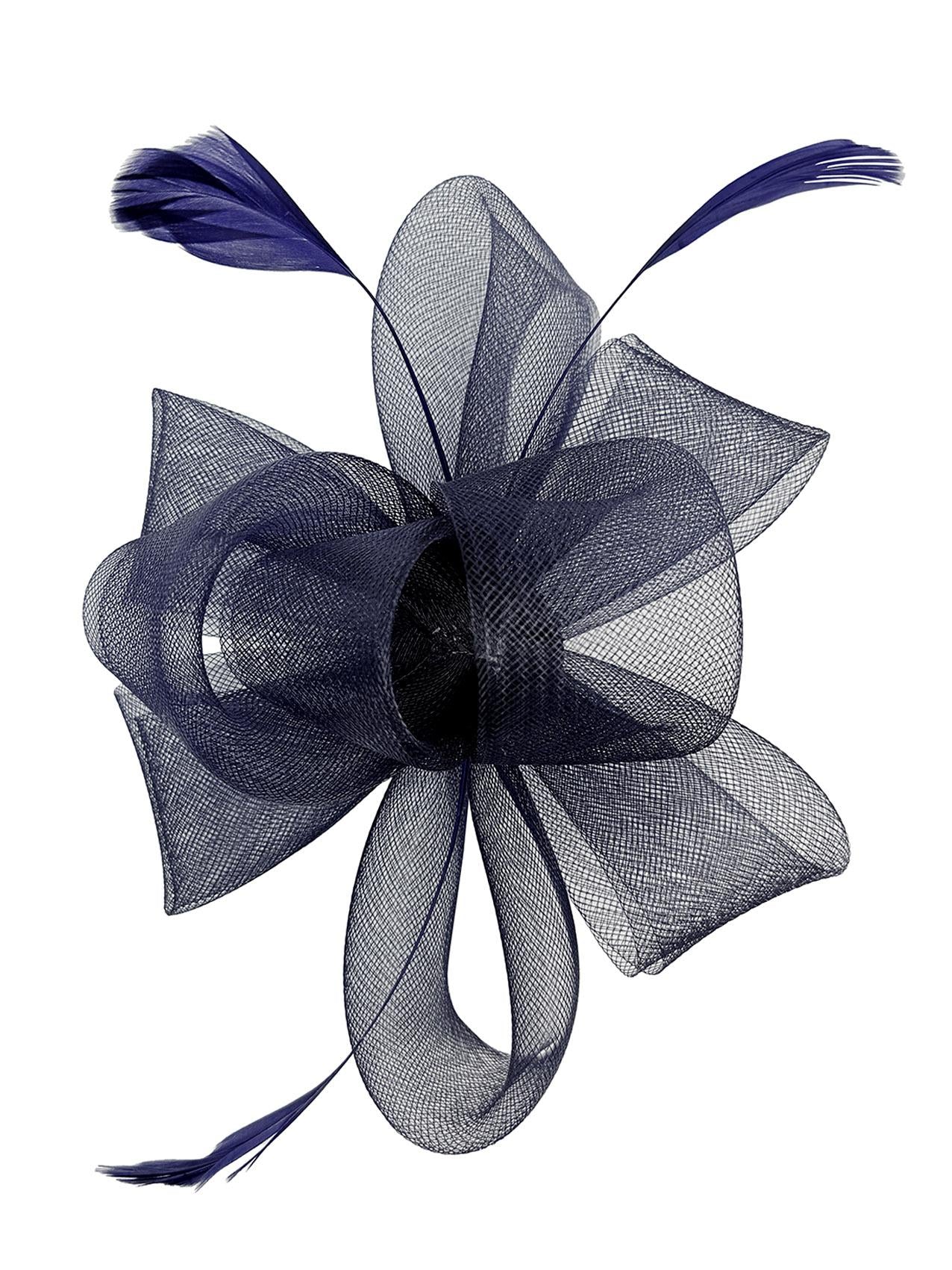 Flower & Feathers Detailed Fascinator Hat with Headband and Clip in Vibrant Colors for Special Occasions