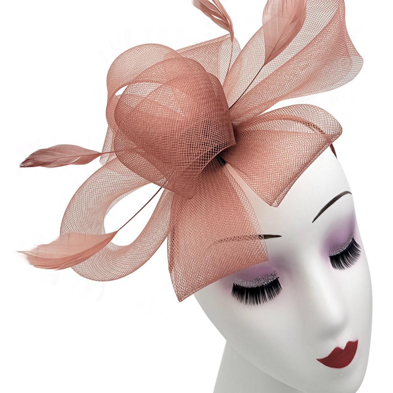 Flower & Feathers Detailed Fascinator Hat with Headband and Clip in Vibrant Colors for Special Occasions